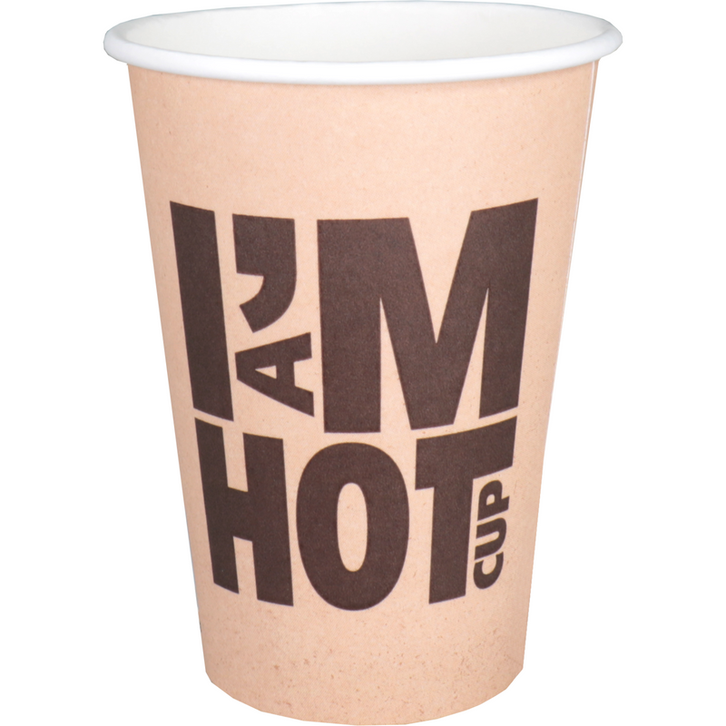 Depa - | Kaffeetasse | Ich bin eine heiße Tasse | Karton + PE | 180ml | 7,5 Unzen | 93mm | braun | 2000 Stück