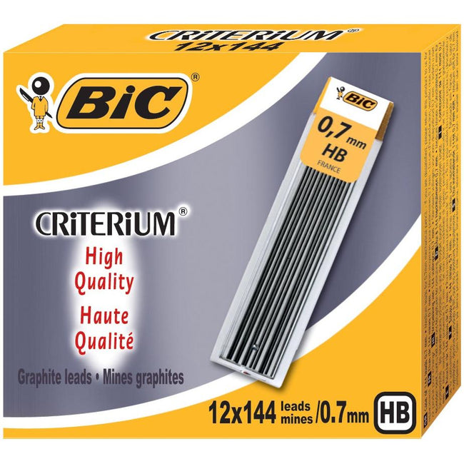 Bic – Kriterium-Bleistiftminen, 0,7 mm, HB, Karton mit 12 Stück