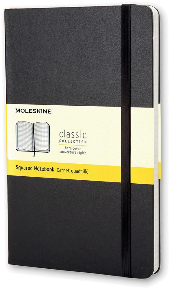 Moleskine - Notebooktasche 90x140mm Diamant 5x5mm Hardcover schwarz