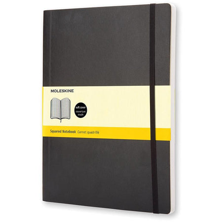 Moleskine - Notizbuch, ft 19 x 25 cm, kariert, flexibler Einband, 192 Seiten, schwarz