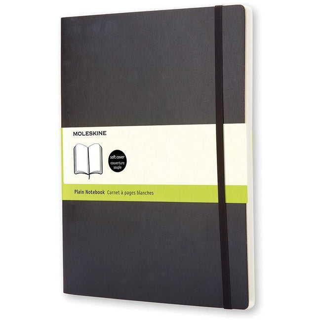 Moleskine – Notizbuch, ft 19 x 25 cm, einfarbig, flexibler Einband, 192 Seiten, schwarz