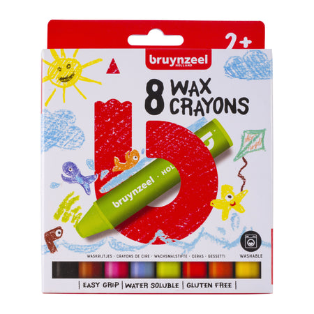 Bruynzeel - Wachsmalstifte für Kinder, 8-teiliges Set, sortiert | 6 Stück