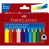 Faber Castell - Wachsmalstifte Faber-Castell dreieckig sortiertes Set mit 12 Stück
