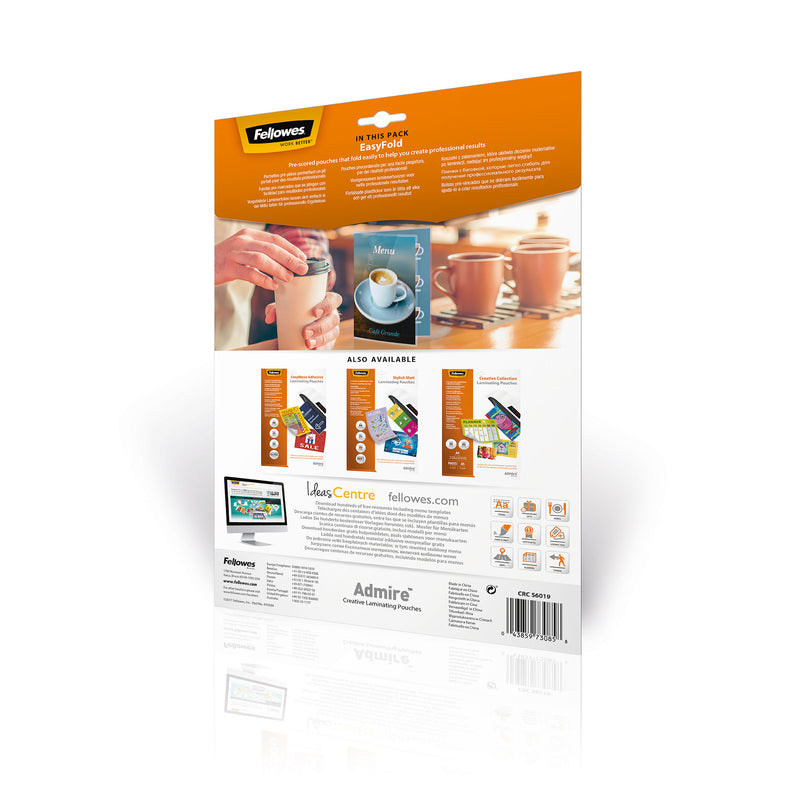 Fellowes - Laminierfolie A4 Easyfold 2x80micron 25 Stück