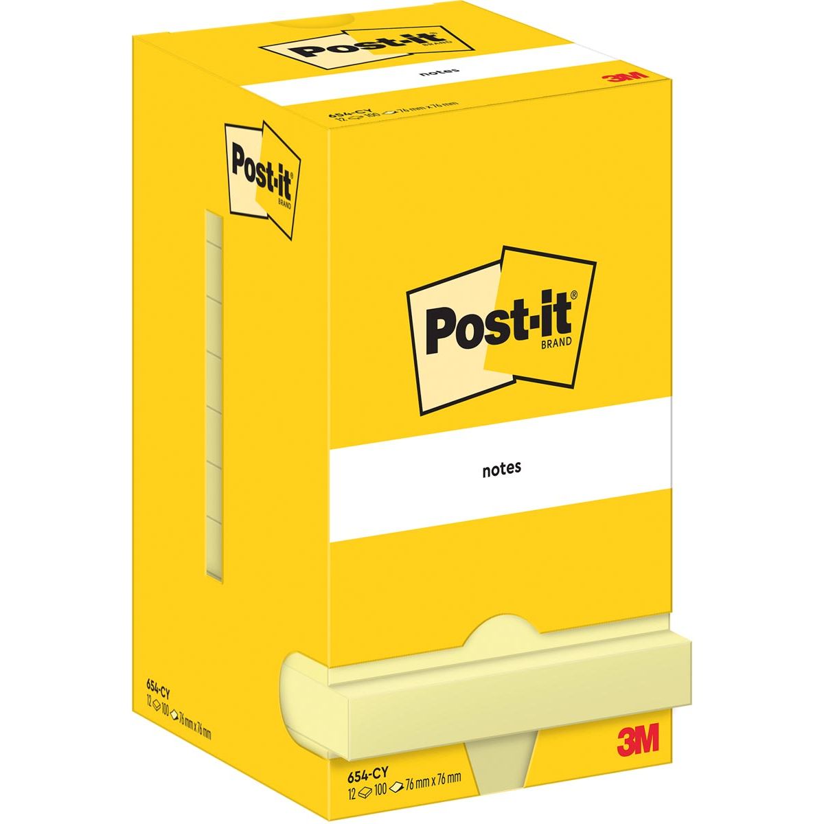Post-it - Notizblock 654 76x76mm gelb 12 Stück