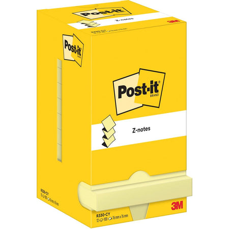 Post-it - Notizblock Z-Note R330 76x76mm Kanariengelb 12 Stück