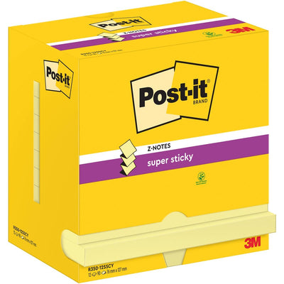 Post-it - Notizblock Z-Note S350 Super Sticky 76x127mm gelb 12 Stück