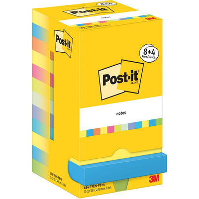 Haftnotizen – Energetic, 100 Blatt, 76 x 76 mm, 8 + 4 GRATIS
