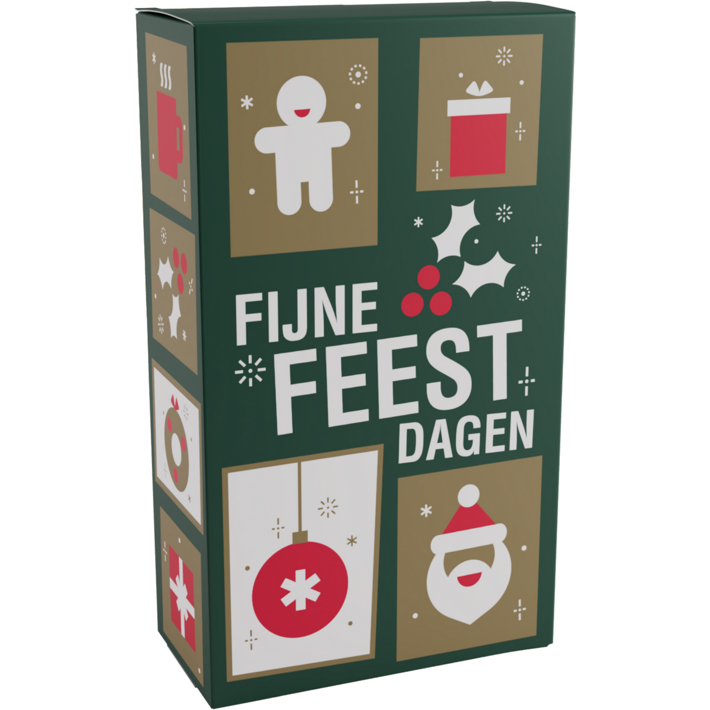 Klika -  Flesdoos | Tegels | karton + PP | 2 flessen | 190x95x330mm | Kerstmis | 100 stuks
