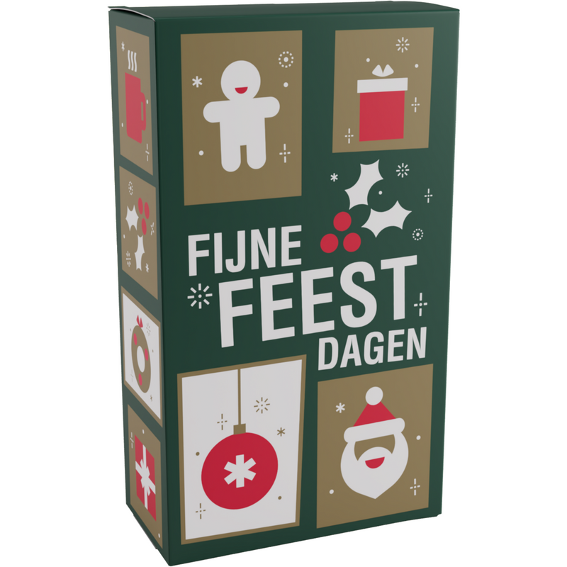 Klika -  Flesdoos | Tegels | karton + PP | 2 flessen | 190x95x330mm | Kerstmis | 100 stuks