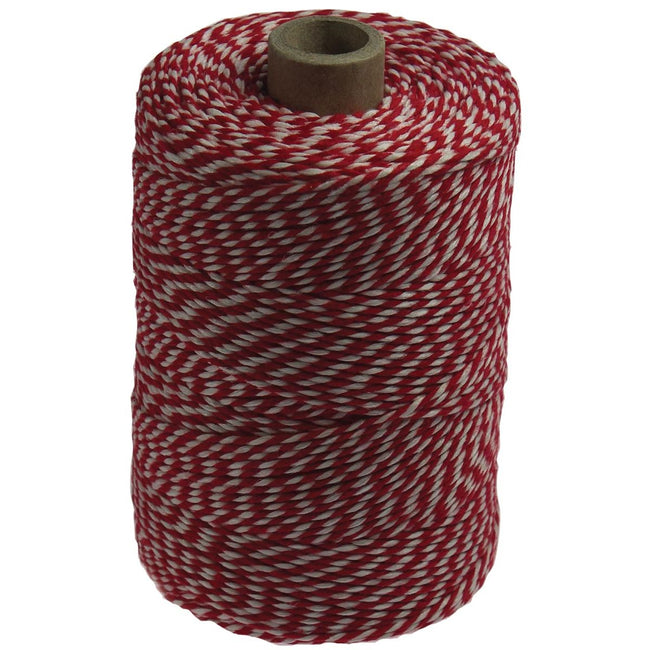 Klika - Baumwollseil, rot-weiß, 200 g Spule, ca. 250 m