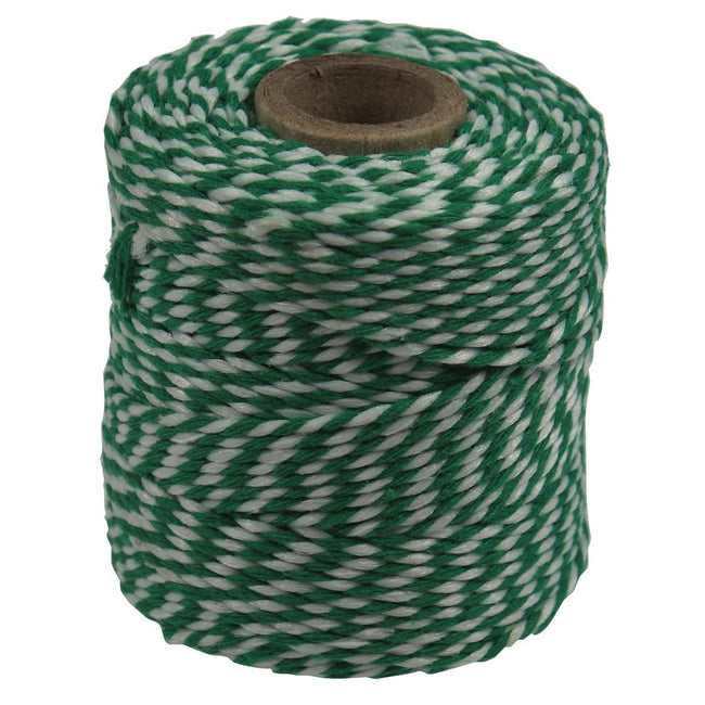 Klika - Baumwollseil, grün-weiß, 50 g Spule, ca. 55 m
