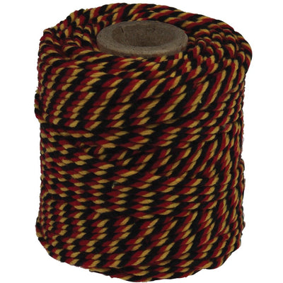 Klika - Baumwollseil, schwarz-rot-gelb, 50 g Spule, ca. 35 m