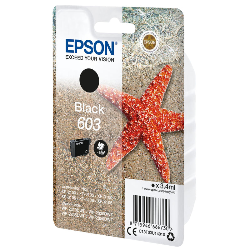 Epson - Tintenpatrone 603, 150 Seiten, OEM C13T03U14020, schwarz