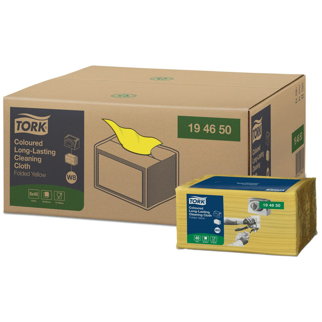Tork -  Reinigingsdoek w8 premium 1laags geel | 480 stuks