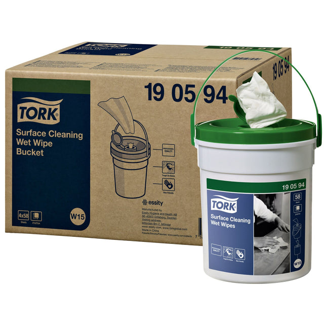 Tork -  Reinigingsdoek w15 emmer 1laags 58 vel wit