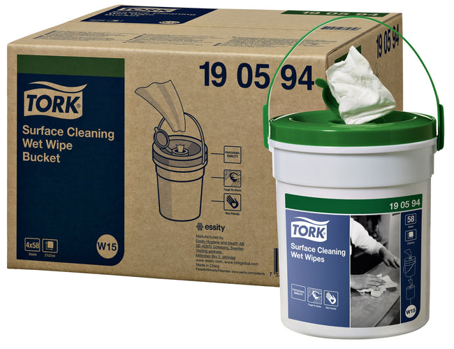 Tork -  Reinigingsdoek w15 emmer 1laags 58 vel wit | 4 stuks