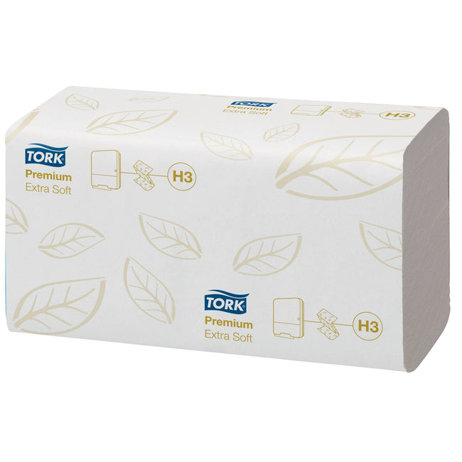 Tork -  Handdoek h3 premium 2laags 226x230mm wit | 28 stuks