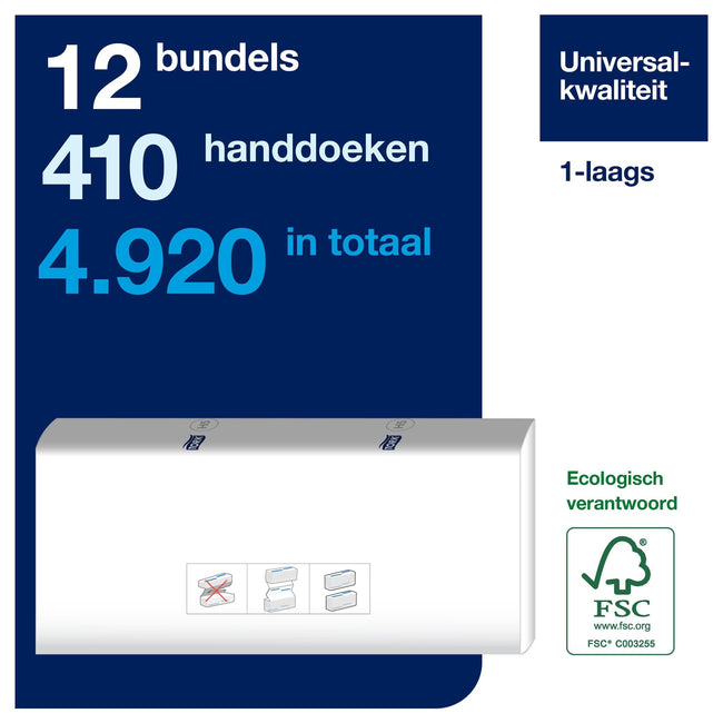 Tork -  Handdoek h5 universal 1laags 201x225mm wit | 540 stuks