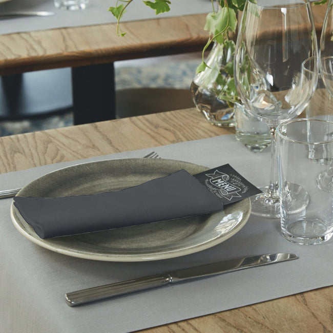 Tork -  Dinerservet linstyle premium zwart 478196 | 14 stuks