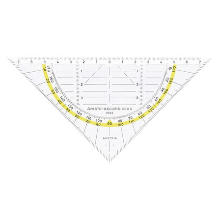 Aristo - Geodriehoek 1552 160mm transparent mit gelbem Rand