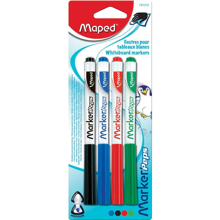 Maped - Whiteboard-Marker Marker'Peps, Blister mit 4 Stück in verschiedenen Farben