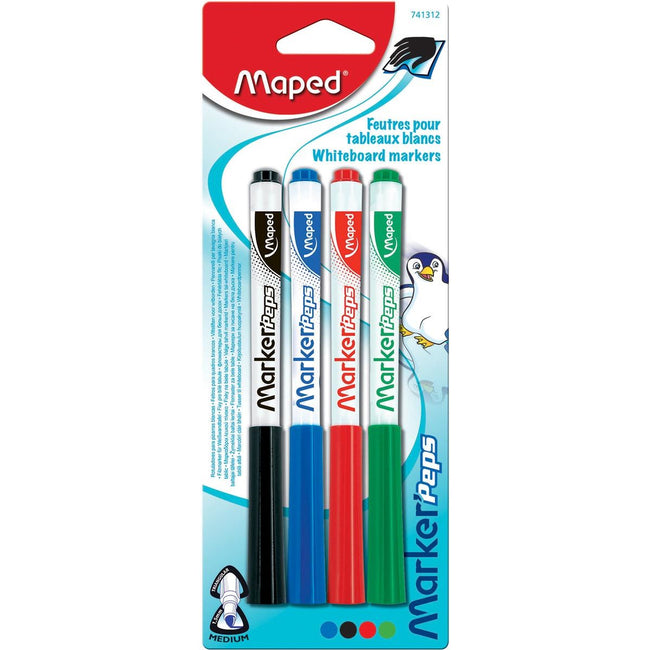 Maped - Whiteboard-Marker Marker'Peps, Blister mit 4 Stück in verschiedenen Farben