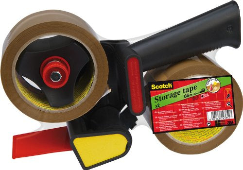 Scotch - Abroller H180 mit 2 Rollen Paketband, ft 50 mm x 66 m, PP, braun