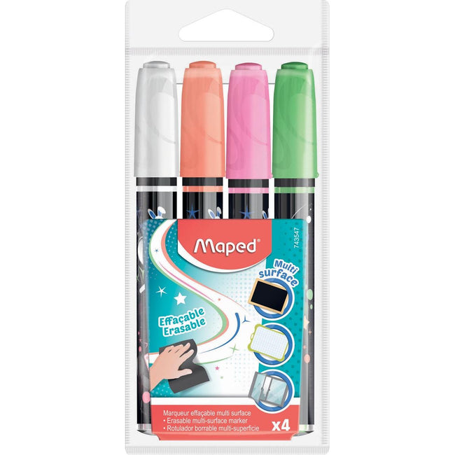 Maped - Kreidemarker, Etui mit 4 Stück in verschiedenen Farben