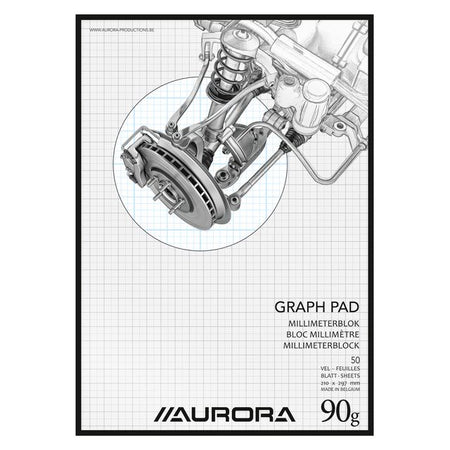 Aurora - Millimeterblock A4 50 Blatt 90 Gramm blau | 10 Stück