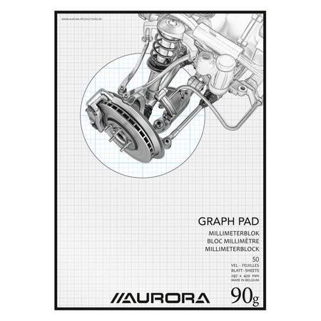 Aurora - Millimeterblock A3 50 Blatt 90 Gramm blau | 5 Stück