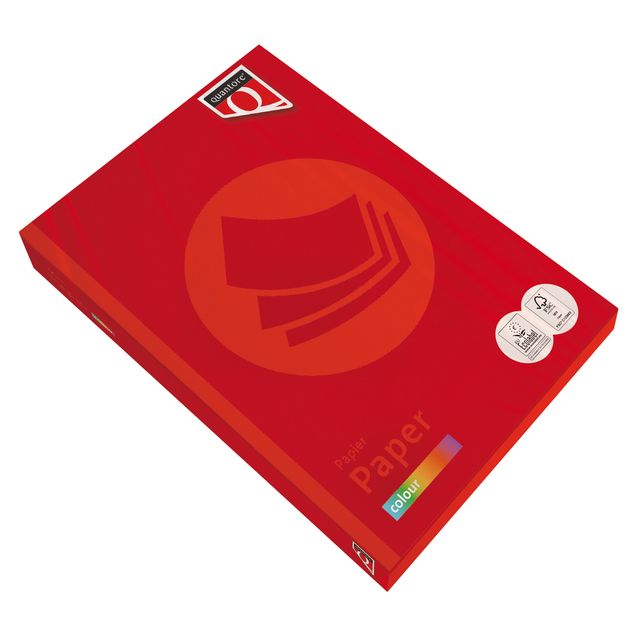 Quantore - Kopierpapier Farbe A4 120gr leuchtend rot 250 Blatt