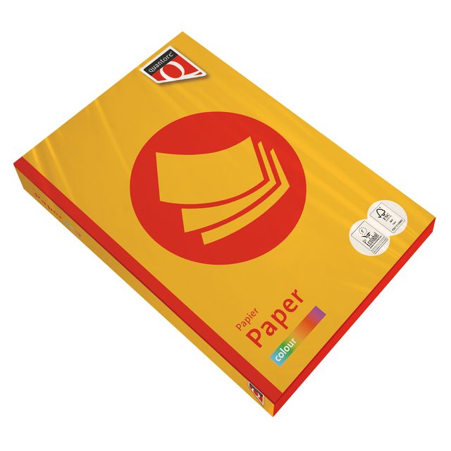 Quantore - Kopierpapier Farbe A4 120gr tiefgelb 250 Blatt | 5 Stück