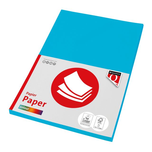 Quantore - Kopierpapier Farbe A4 120gr Azurblau 100 Blatt