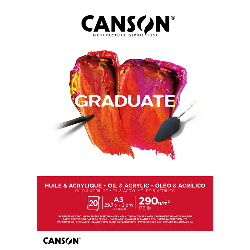 Canson -  Schilderpapier  graduate 20vel 290gr a3 wit