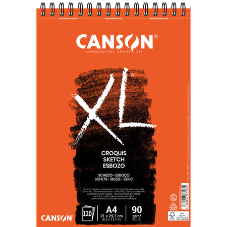 Canson - Skizzenpapier XL Sketch 120 Blatt 90gr A4 elfenbeinweiß