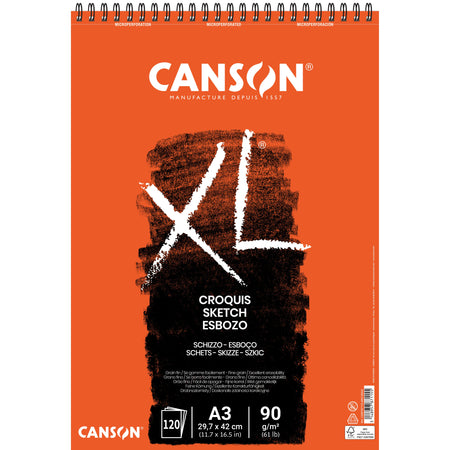 Canson - Skizzenpapier XL Sketch 120 Blatt 90gr A3 elfenbeinweiß
