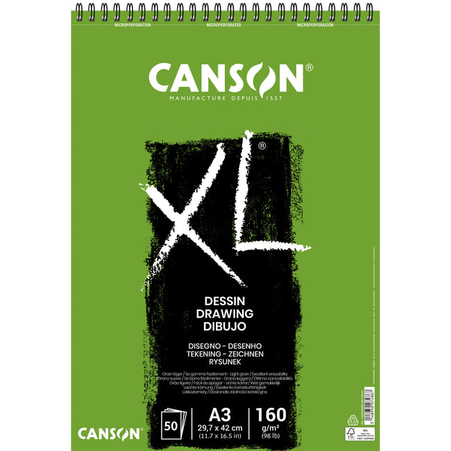 Canson -  Tekenpapier  xl drawing 50vel 160gr a3 wit | 5 stuks