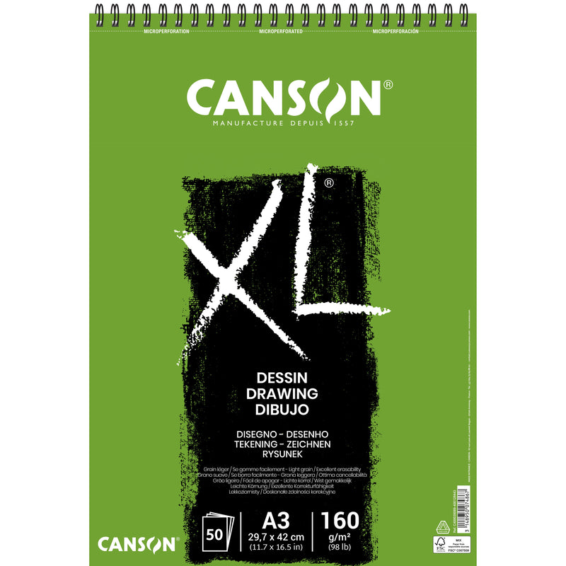 Canson -  Tekenpapier  xl drawing 50vel 160gr a3 wit | 5 stuks