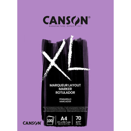 Canson - Markerpapier XL Marker 100 Blatt 70gr A4 extra weiß