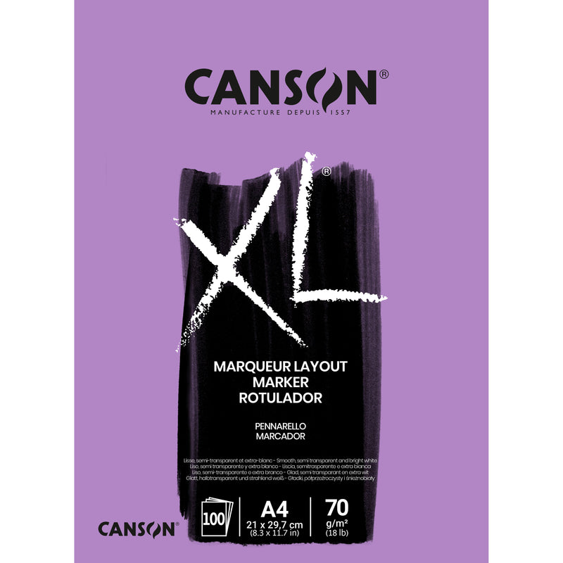 Canson - Markerpapier XL Marker 100 Blatt 70gr A4 extra weiß