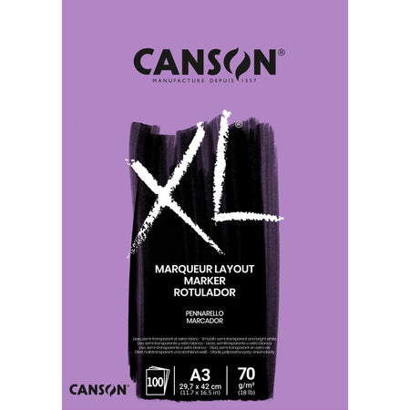 Canson - Markerpapier XL Marker 100 Blatt 70gr A3 extra weiß