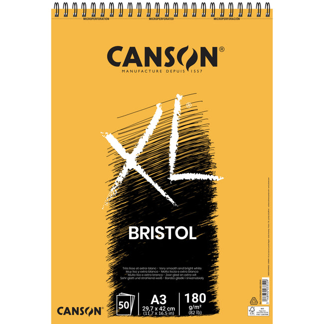 Canson - Bristol-Papier XL Bristol 50 Blatt 180gr A3 extraweiß