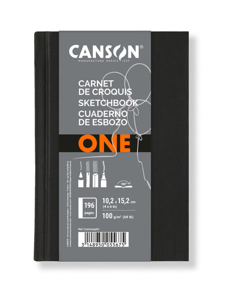 Canson - Skizzenbuch Art Book One Hardcover 98 Blatt 100gr 102x152mm weiß | 6 Stück