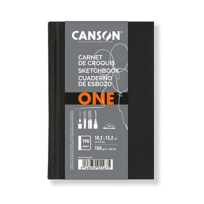 Canson - Skizzenbuch Art Book One Hardcover 98 Blatt 100gr 102x152mm weiß | 6 Stück