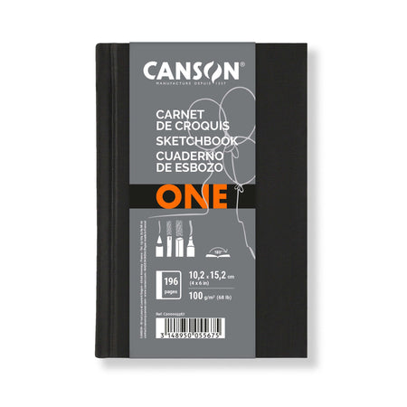 Canson - Skizzenbuch Art Book One Hardcover 98 Blatt 100gr 102x152mm weiß | 6 Stück