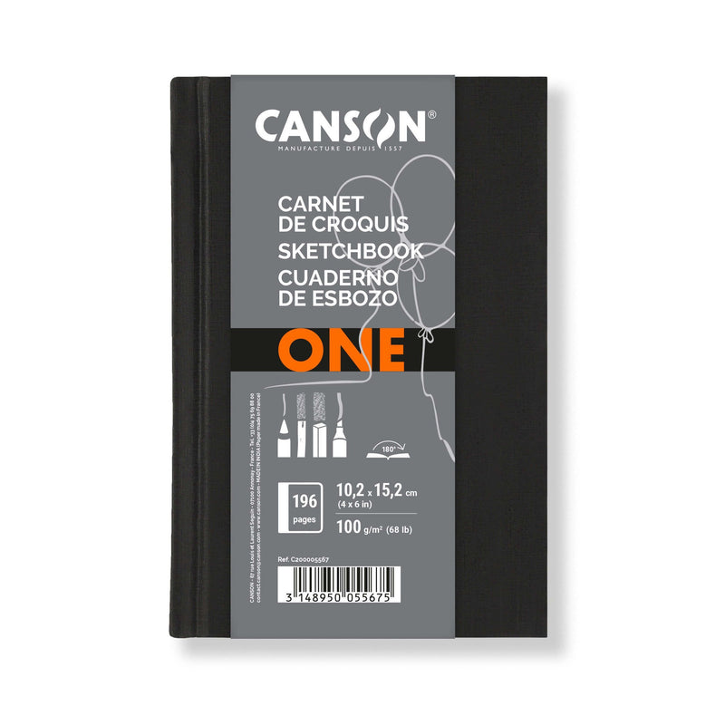 Canson - Skizzenbuch Art Book One Hardcover 98 Blatt 100gr 102x152mm weiß | 6 Stück