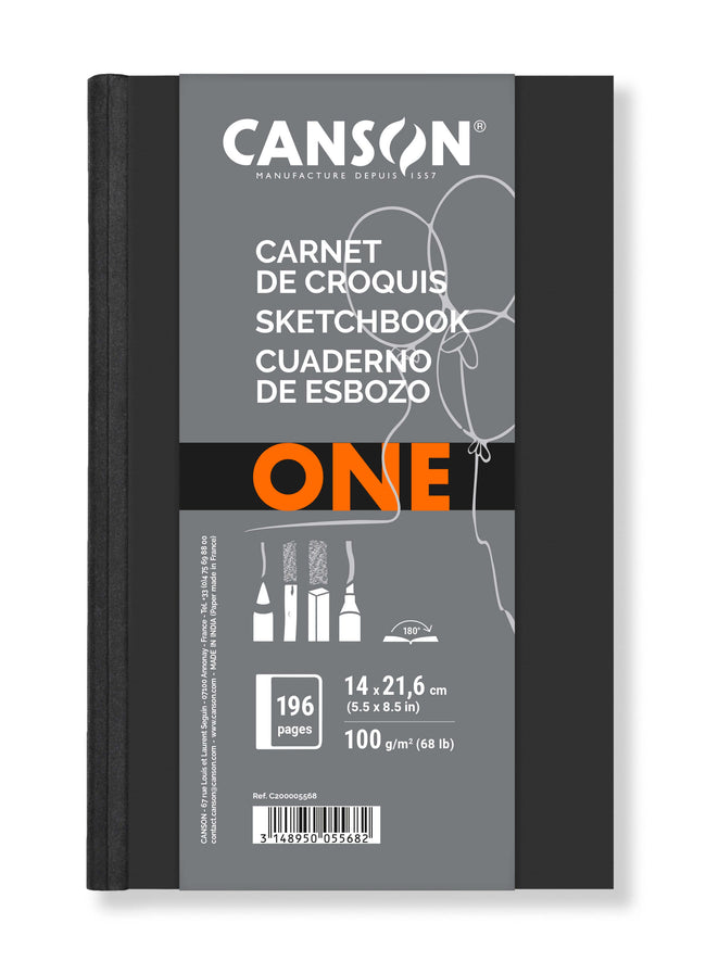 Canson - Skizzenbuch Art Book One Hardcover 98 Blatt 100gr 140x216mm weiß | 6 Stück