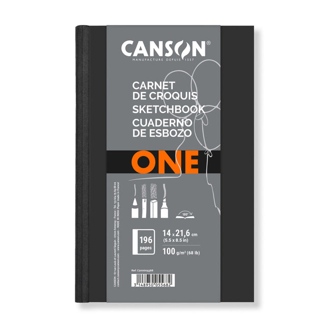 Canson - Skizzenbuch Art Book One Hardcover 98 Blatt 100gr 140x216mm weiß | 6 Stück