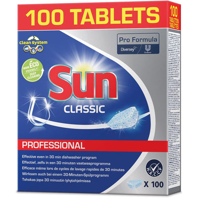 Sun - Pro Formula Classic Geschirrspültabs, Packung mit 100 Stück